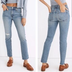 Madewell The Mid-Rise Perfect Vintage Jean: Knee-Rip Edition Size 25